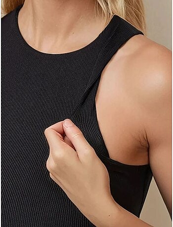 Body ajustado con cuello halter texturizado hiccup