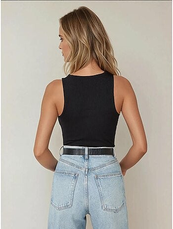Body ajustado con cuello halter texturizado hiccup