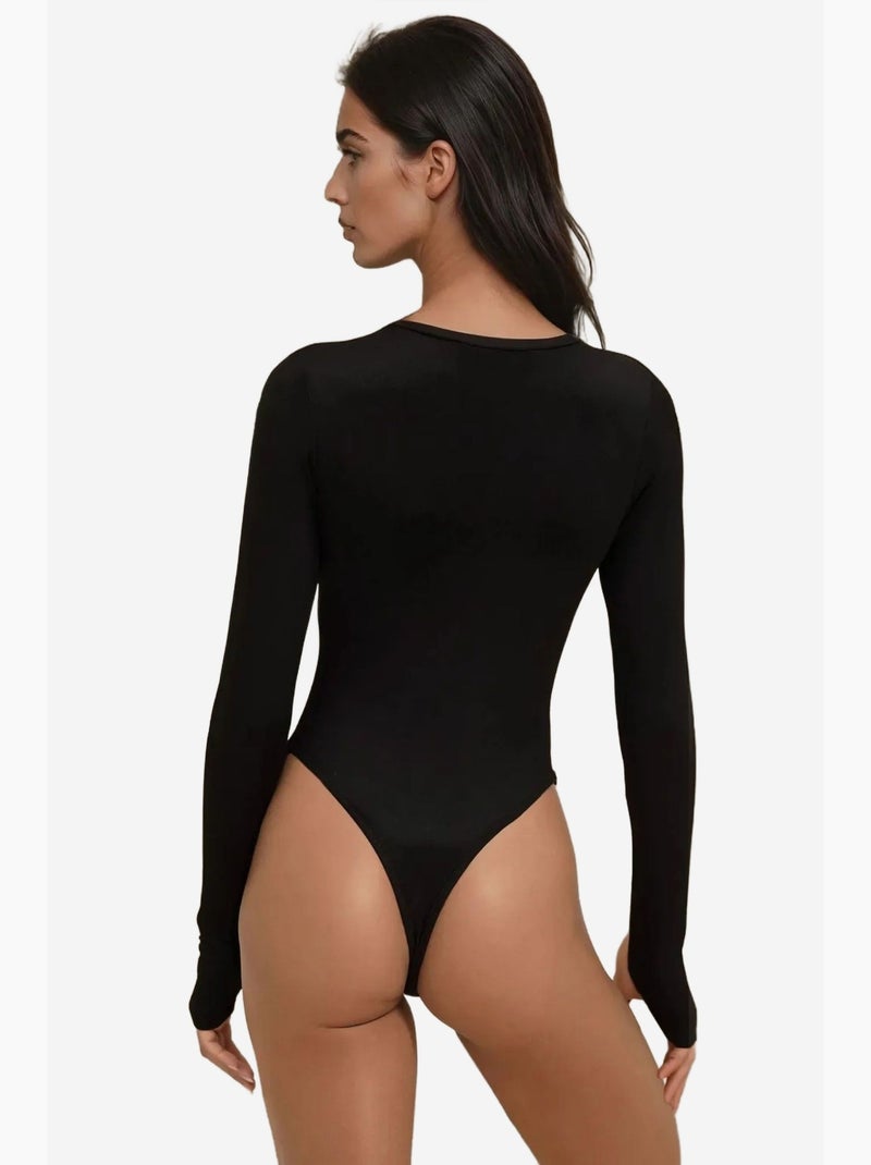 Body ajustado de cuello redondo hiccup Negro - Kiabi