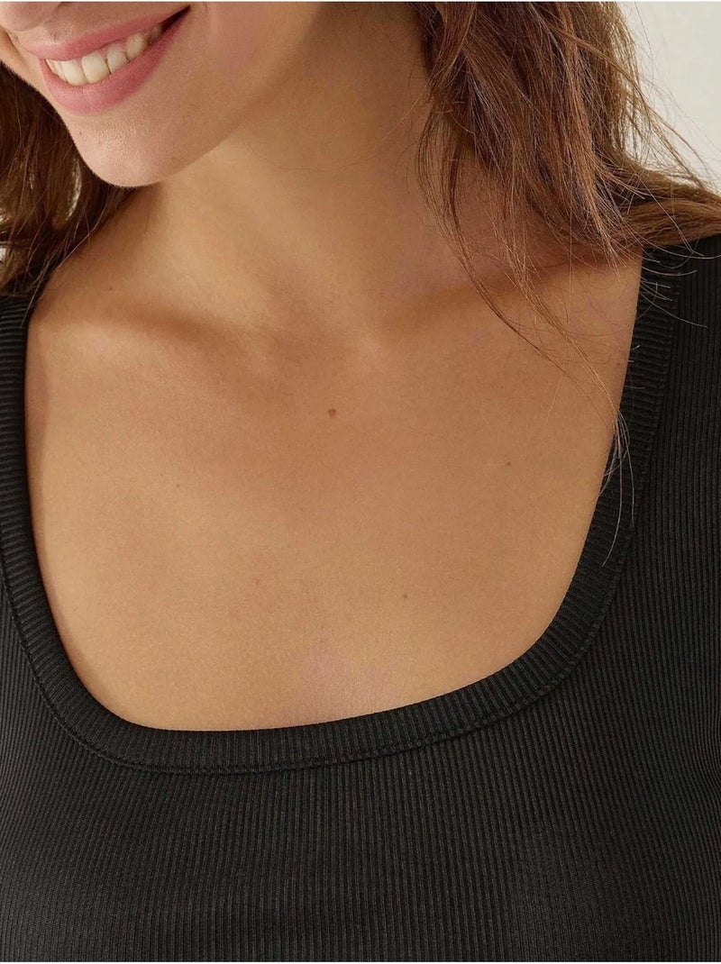Body ajustado de cuello redondo hiccup Negro - Kiabi