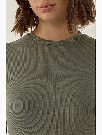 Body ajustado de manga larga con cuello redondo hiccup