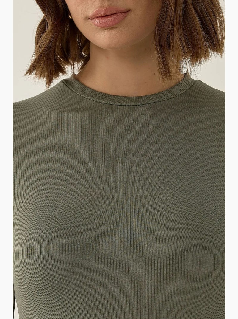Body ajustado de manga larga con cuello redondo hiccup Verde - Kiabi