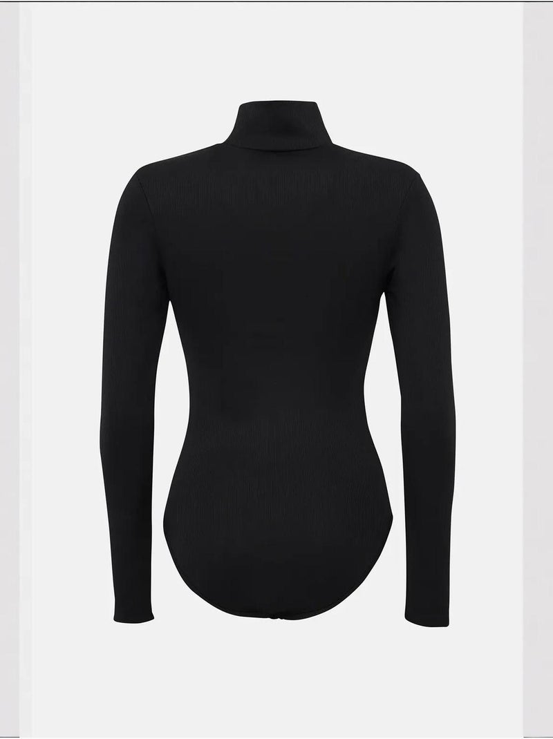 Body básico de punto con cuello alto hiccup Negro - Kiabi