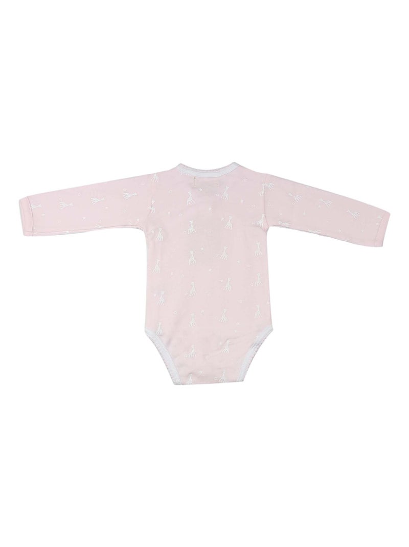 Body bebé abertura cruzada Sophie La Girafe® Rosa - Kiabi