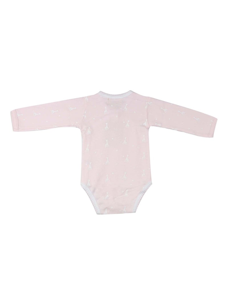 Body bebé abertura cruzada Sophie La Girafe® Rosa - Kiabi