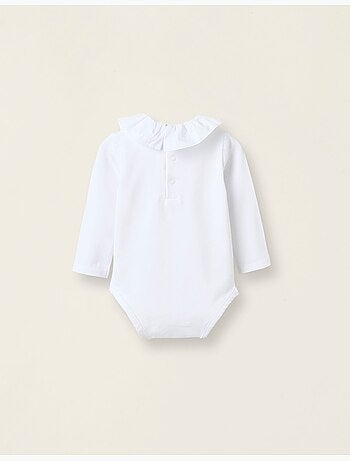 Body-blusa con volantes en algodón