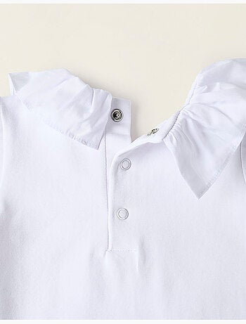 Body-blusa con volantes en algodón
