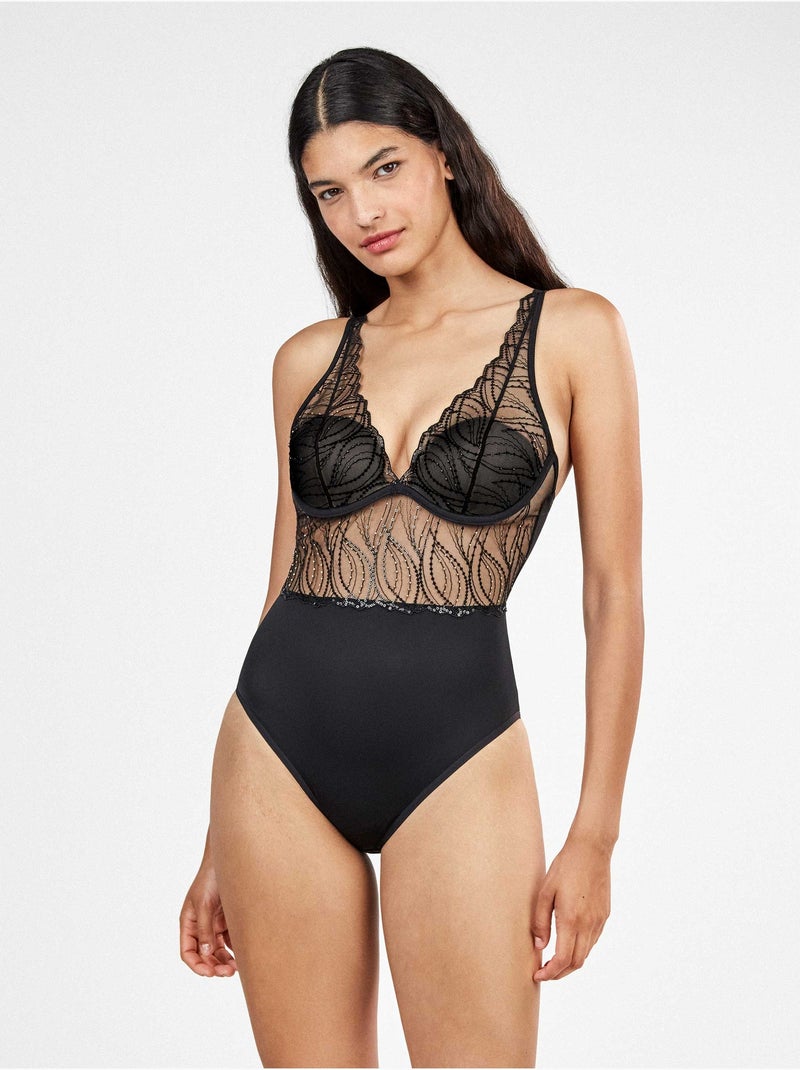 Body bralette con copa Negro - Kiabi