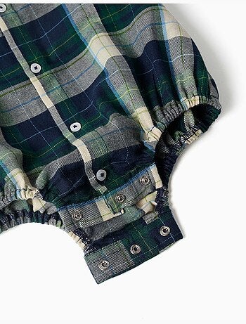 Body-camisa de algodón a cuadros b&s