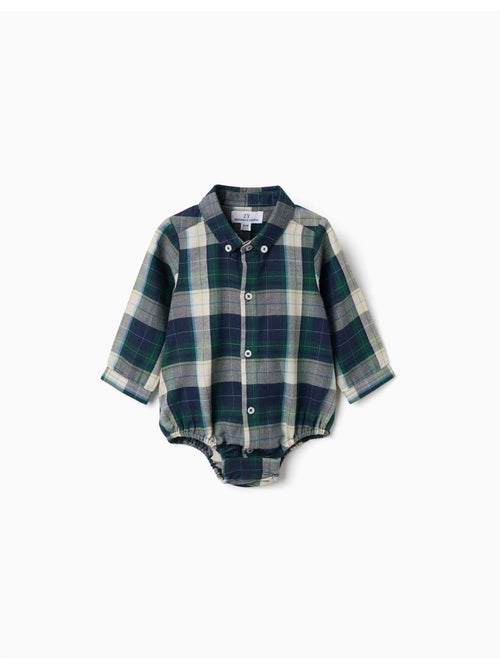 Body-camisa de algodón a cuadros b&s - Kiabi