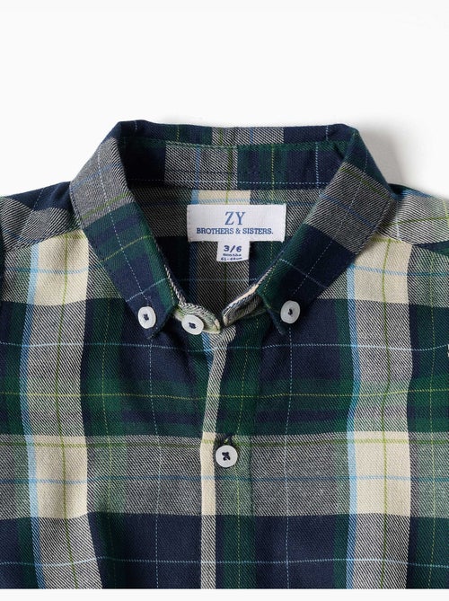 Body-camisa de algodón a cuadros b&s - Kiabi