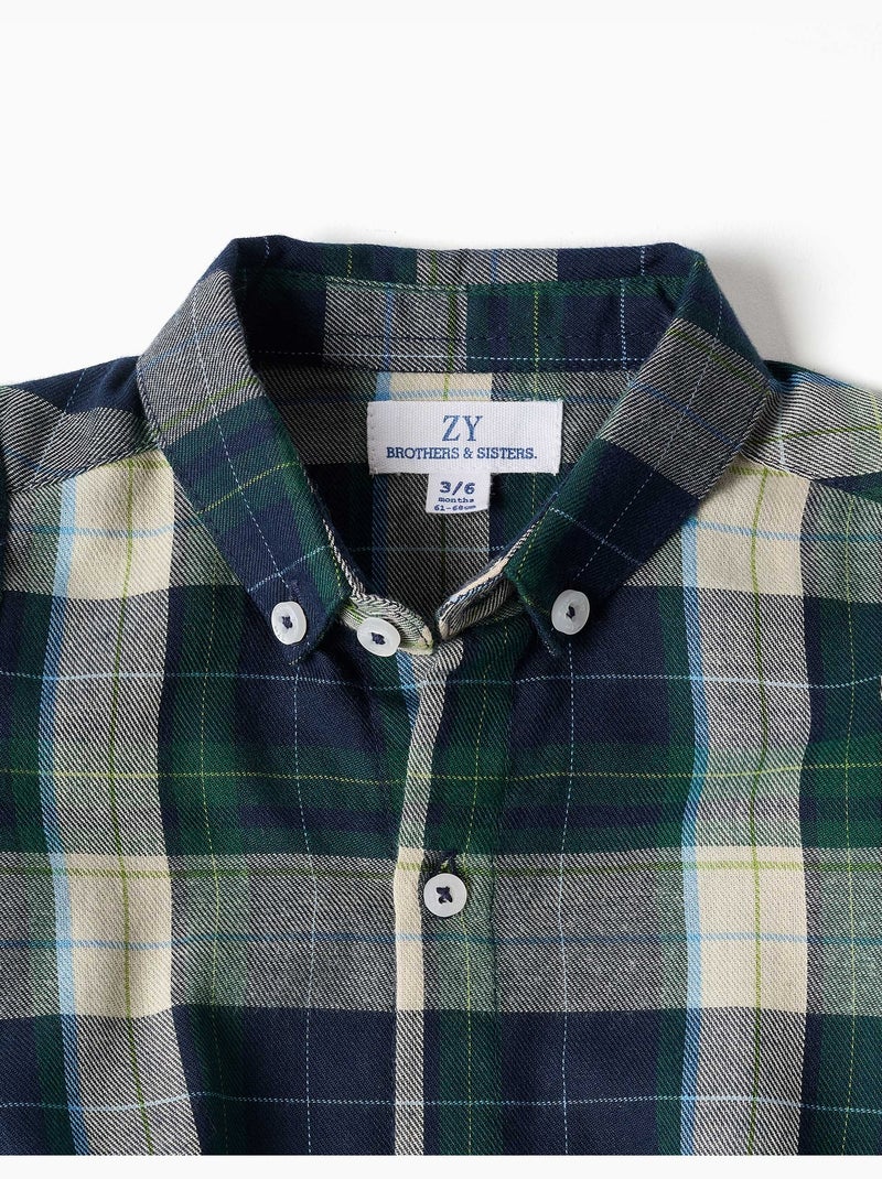 Body-camisa de algodón a cuadros b&s Azul oscuro - Kiabi