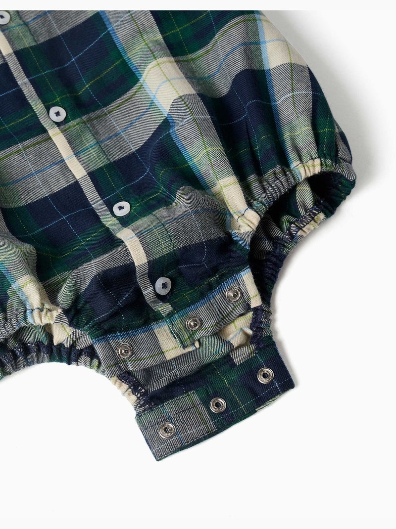 Body-camisa de algodón a cuadros b&s Azul oscuro - Kiabi