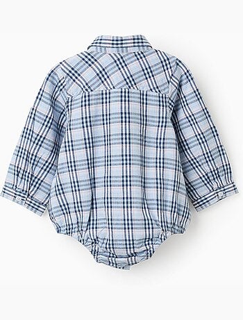 Body-camisa de algodón a cuadros B&S