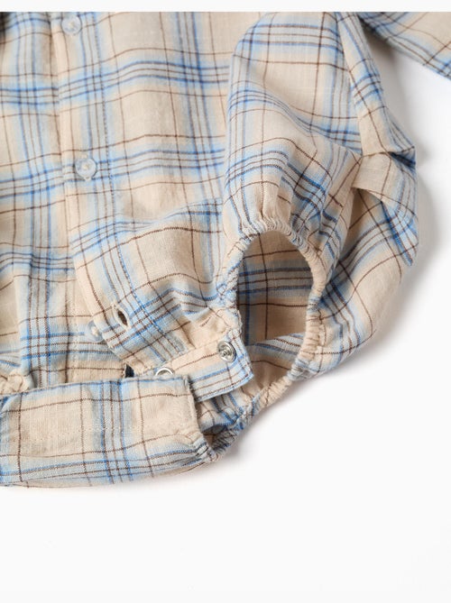 Body-camisa de algodón a cuadros - Kiabi Body-camisa de algodón a cuadros - Kiabi