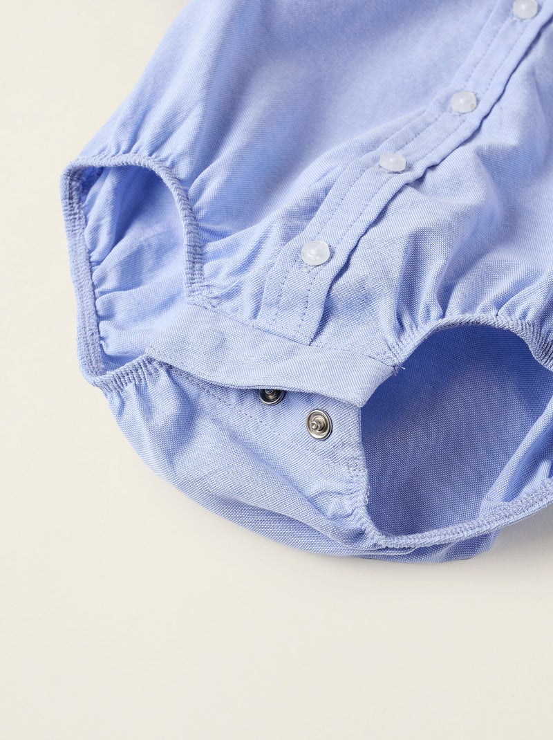 Body-camisa de algodón Azul claro - Kiabi