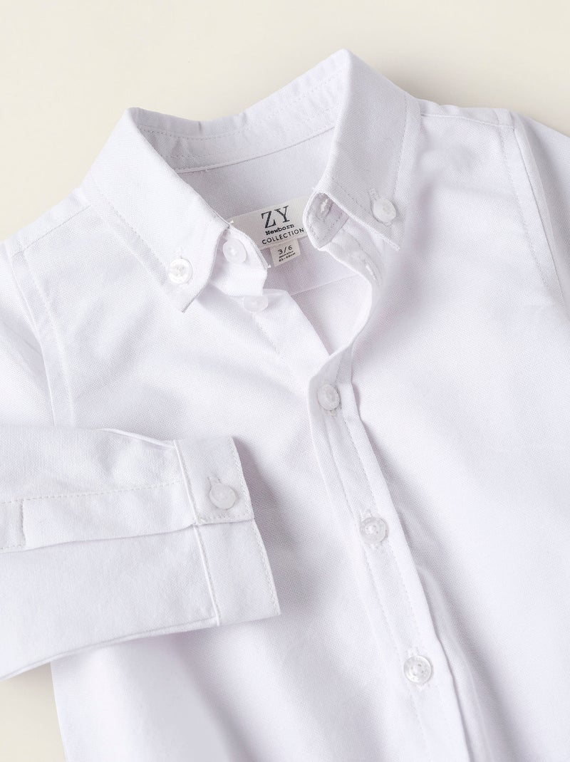 Body-camisa de algodón Blanco - Kiabi