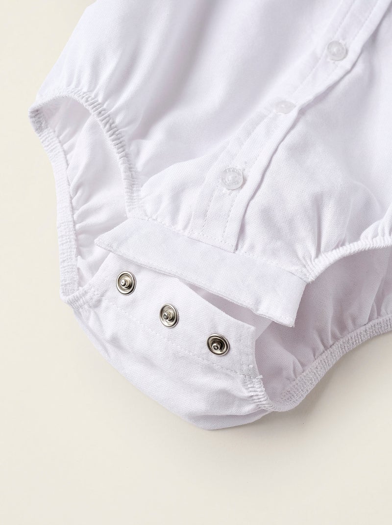 Body-camisa de algodón Blanco - Kiabi