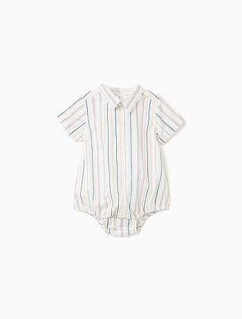 Body-camisa de algodón con rayas étnicas B&S