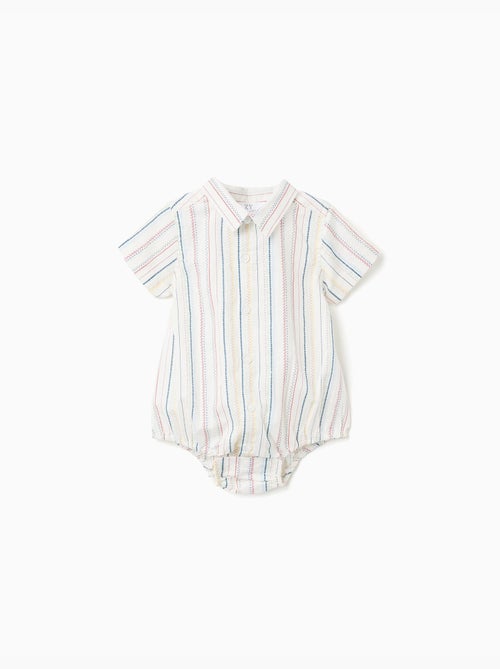 Body-camisa de algodón con rayas étnicas B&S - Kiabi
