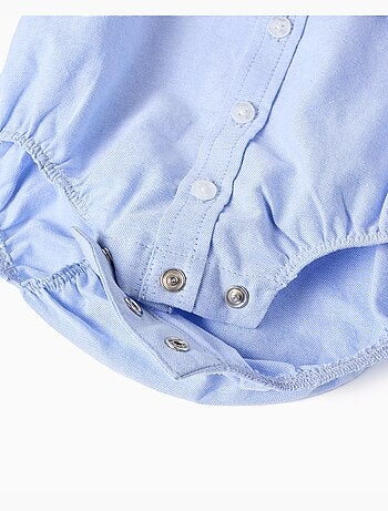 Body-camisa de algodón de manga larga