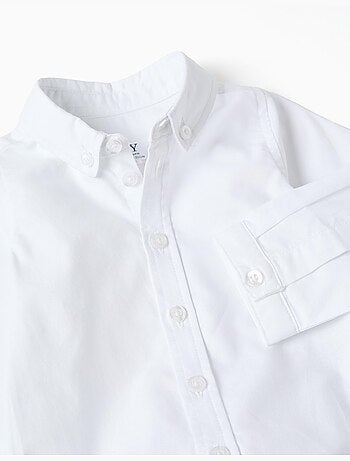 Body-camisa de algodón de manga larga
