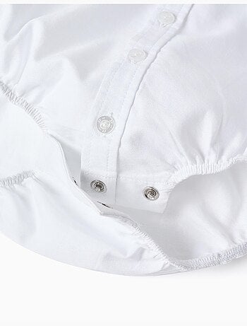 Body-camisa de algodón de manga larga