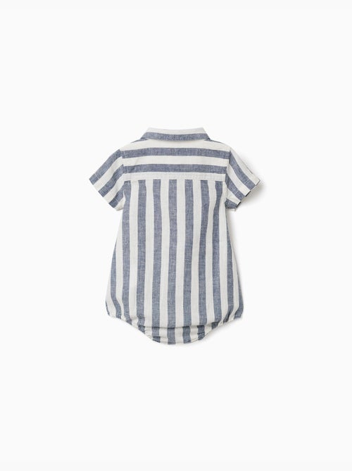 Body-camisa de algodón y lino a rayas You&Me - Kiabi