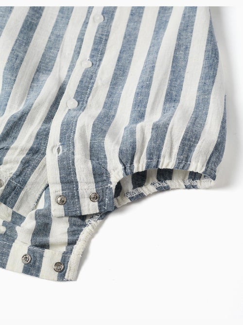 Body-camisa de algodón y lino a rayas You&Me - Kiabi
