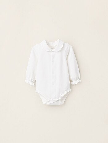 Body-camisa en jersey con volantes