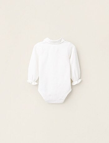 Body-camisa en jersey con volantes