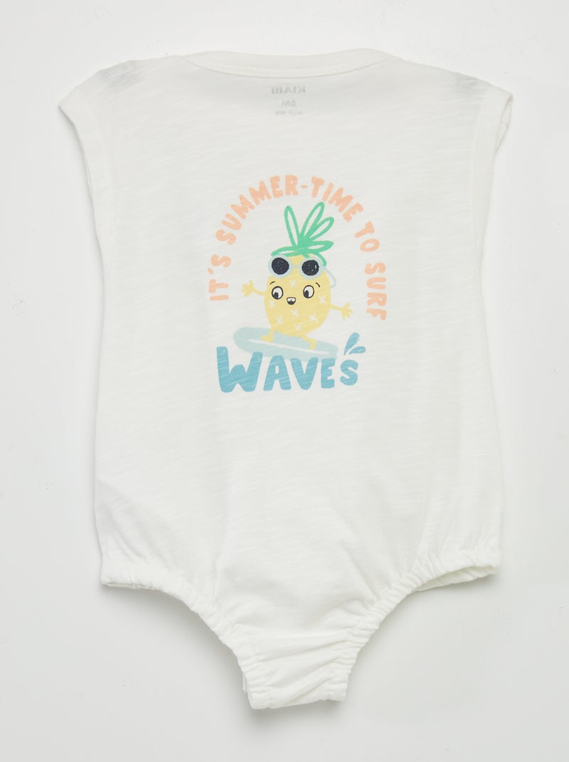 Body con cuello barco estampado BLANCO - Kiabi