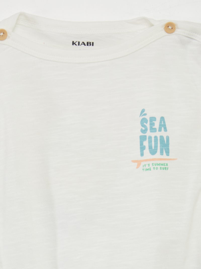 Body con cuello barco estampado BLANCO - Kiabi