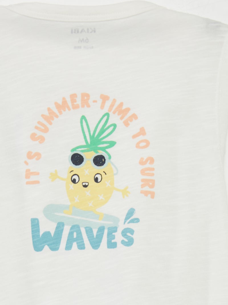 Body con cuello barco estampado BLANCO - Kiabi