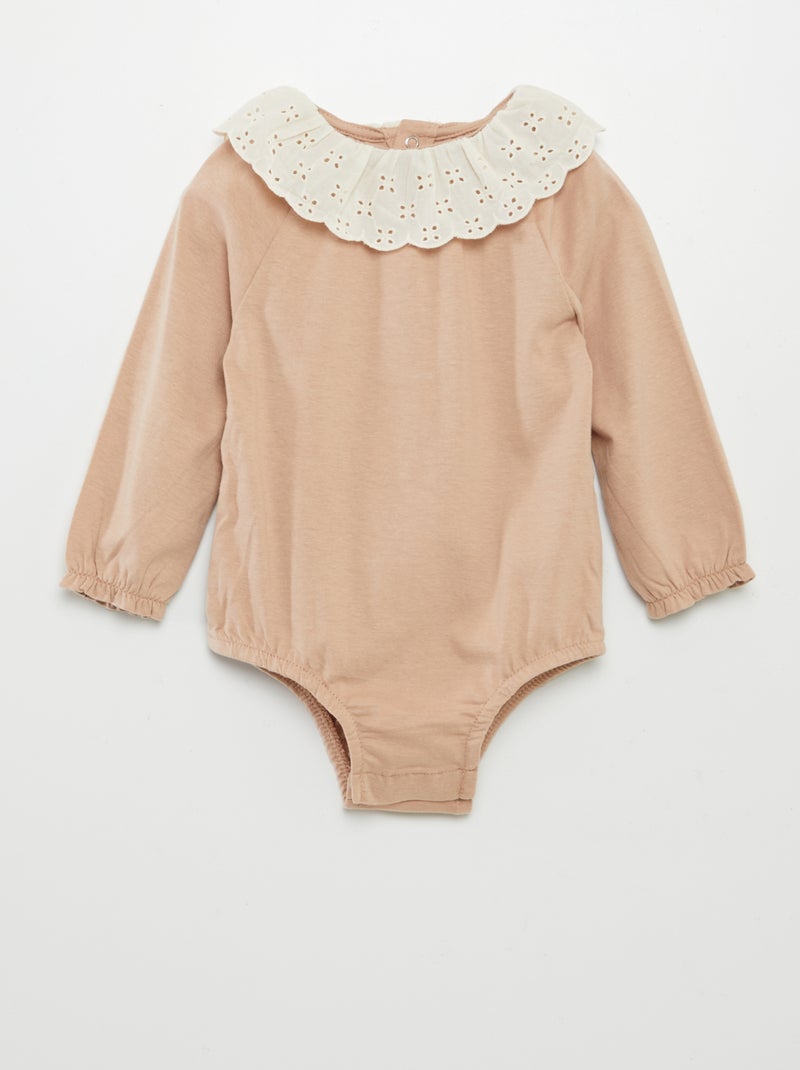Body con cuello bebé BEIGE - Kiabi