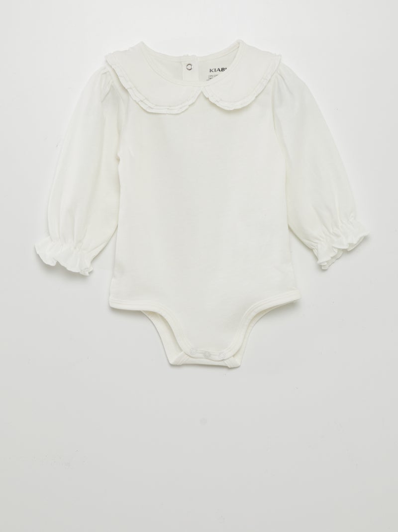 Body con cuello bebé BLANCO - Kiabi