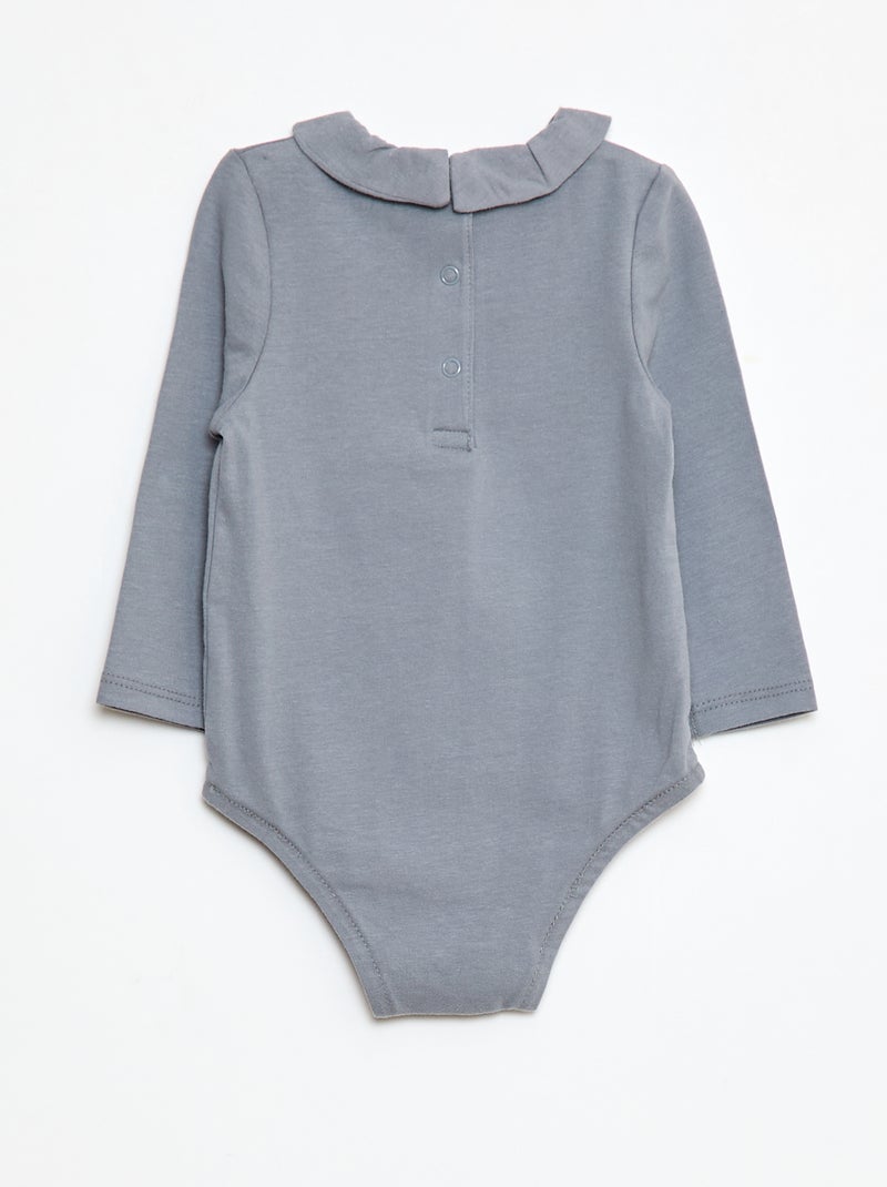 Body con cuello bebé Gris - Kiabi