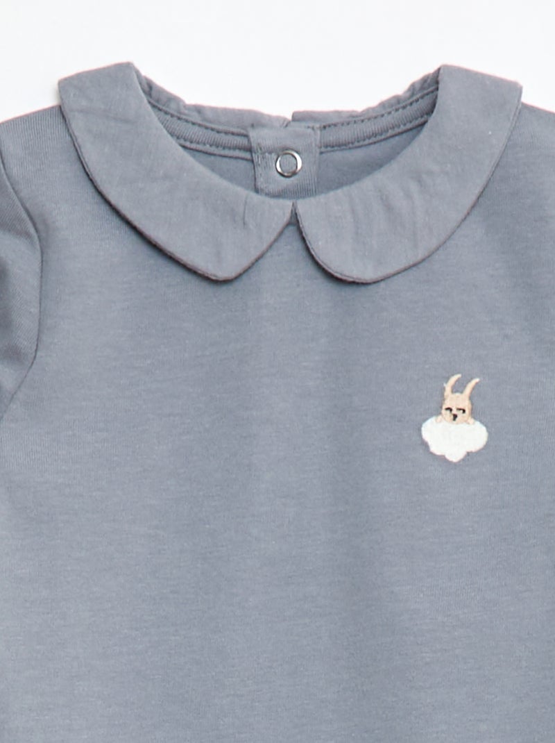 Body con cuello bebé Gris - Kiabi