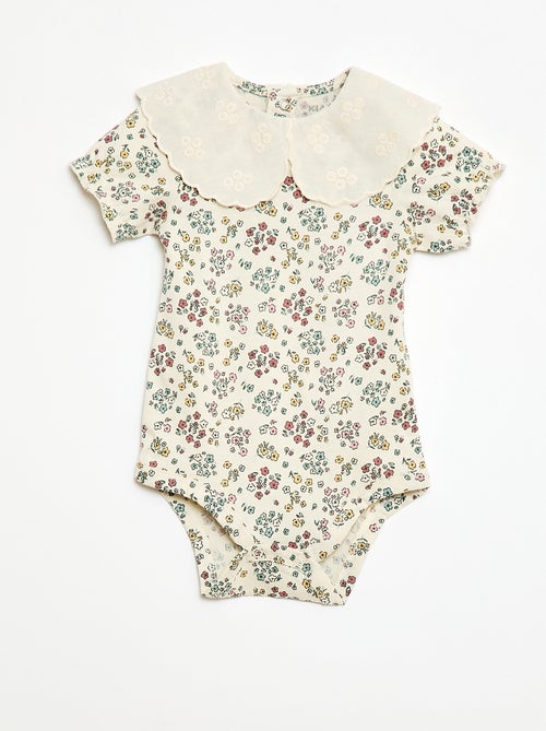 Body con cuello Claudine estampado floral - Kiabi