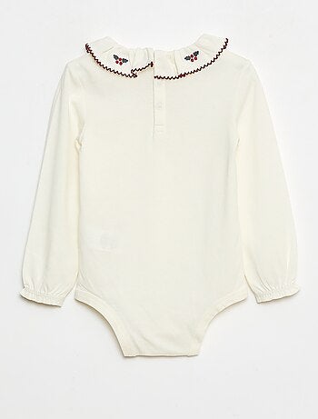 Body con cuello Claudine y manga larga