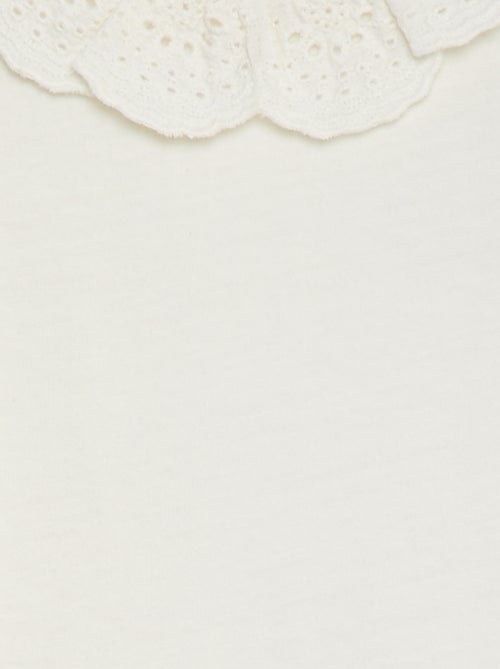 Body con cuello con bordado inglés - Kiabi