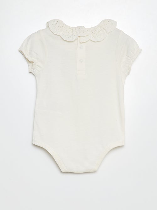Body con cuello con bordado inglés - Kiabi
