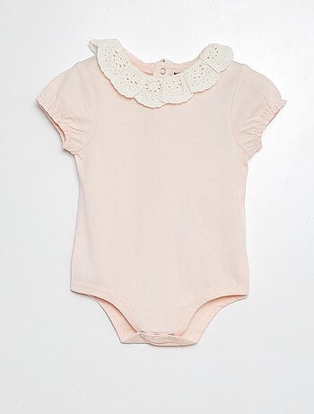 Body con cuello con bordado inglés
