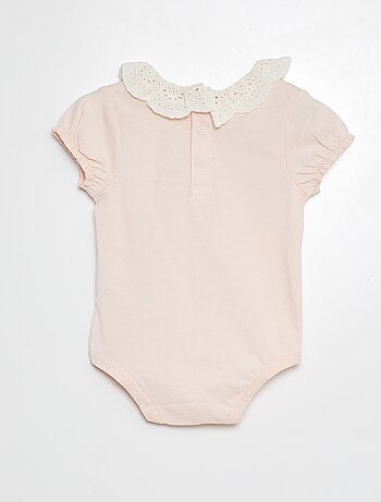 Body con cuello con bordado inglés