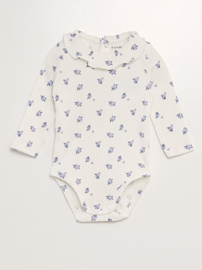 Body con cuello con gorguera BLANCO - Kiabi