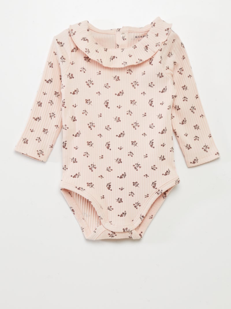 Body con cuello con gorguera ROSA - Kiabi