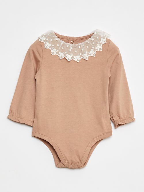 Body con cuello de encaje - Kiabi