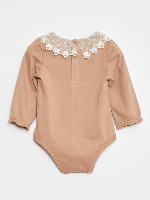 Body con cuello de encaje - Kiabi