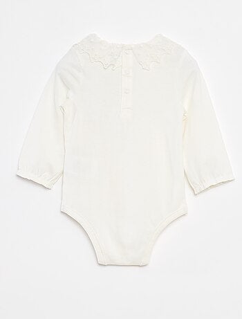 Body con cuello de encaje