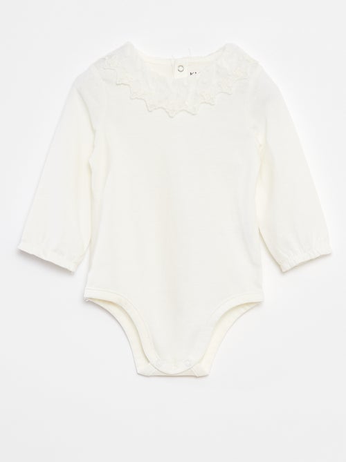 Body con cuello de encaje - Kiabi